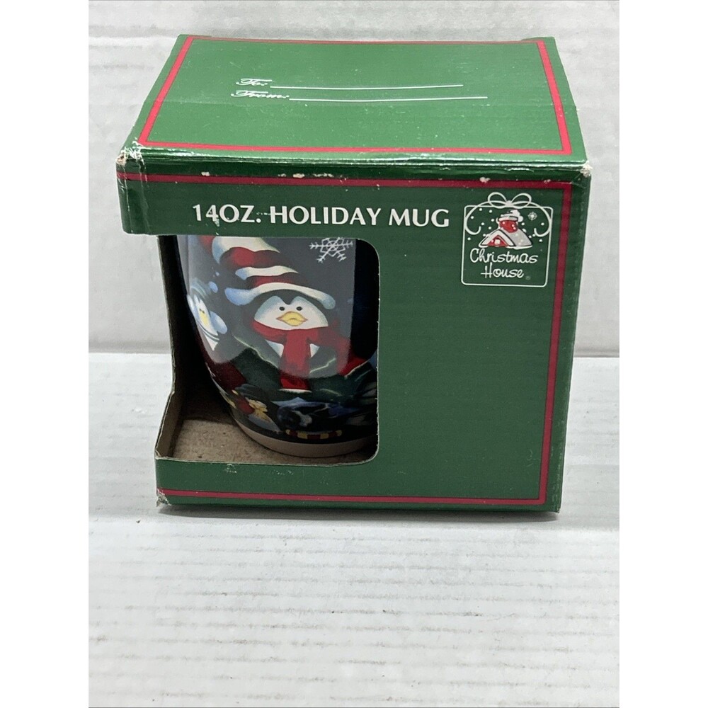 Christmas Penguin Holiday Mug 14oz New